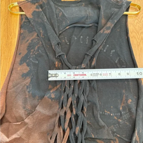 1974 Vintage Aerosmith Distressed + Embellished Black and Orange Medium Tank T9 - Picture 10 of 10